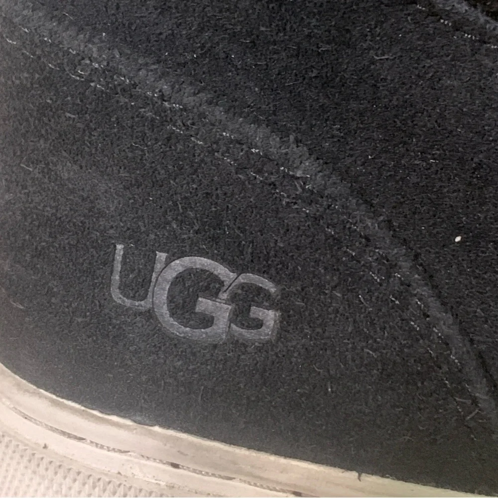 Ugg Beven Black Suede Fur Sheerling Lined high top Sneakers Women’s  8 lace up - Picture 4 of 16